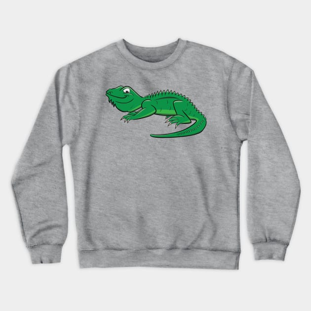 Cartoon Green Lizard Crewneck Sweatshirt by Dad n Son Designs